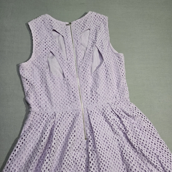 Betsey Johnson Lavender Eyelit Dress Size‎ 12, Cut out Summer Dress - Picture 4 of 14